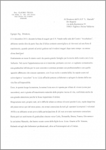 Lettera da un famigliare