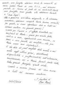 Lettera da un famigliare